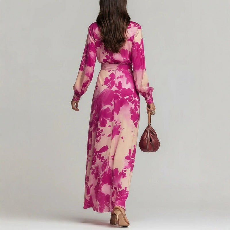 Floral Chiffon Maxi Dress For Women