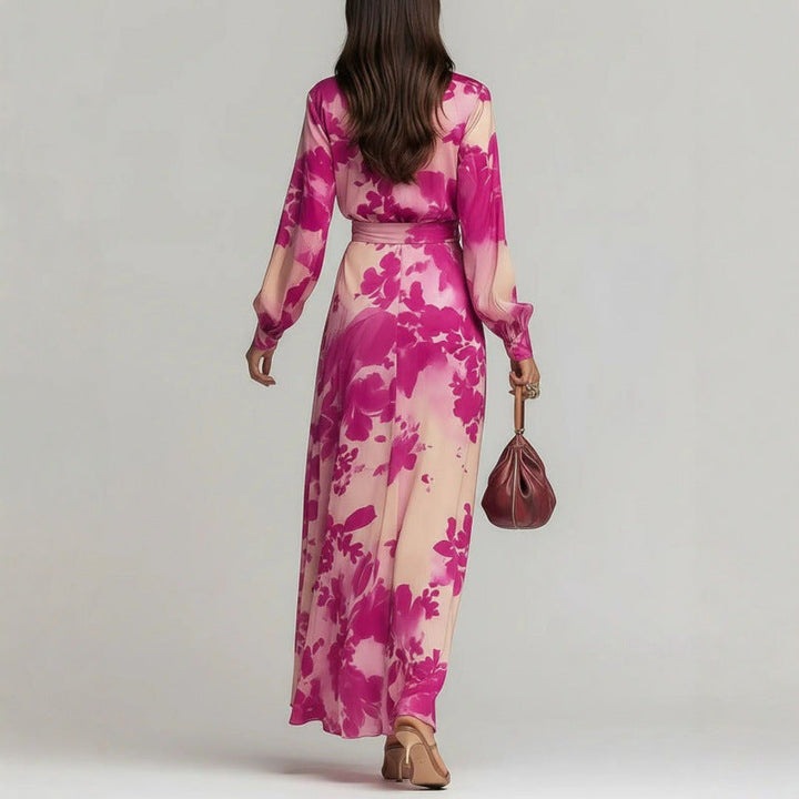 Floral Chiffon Maxi Dress For Women