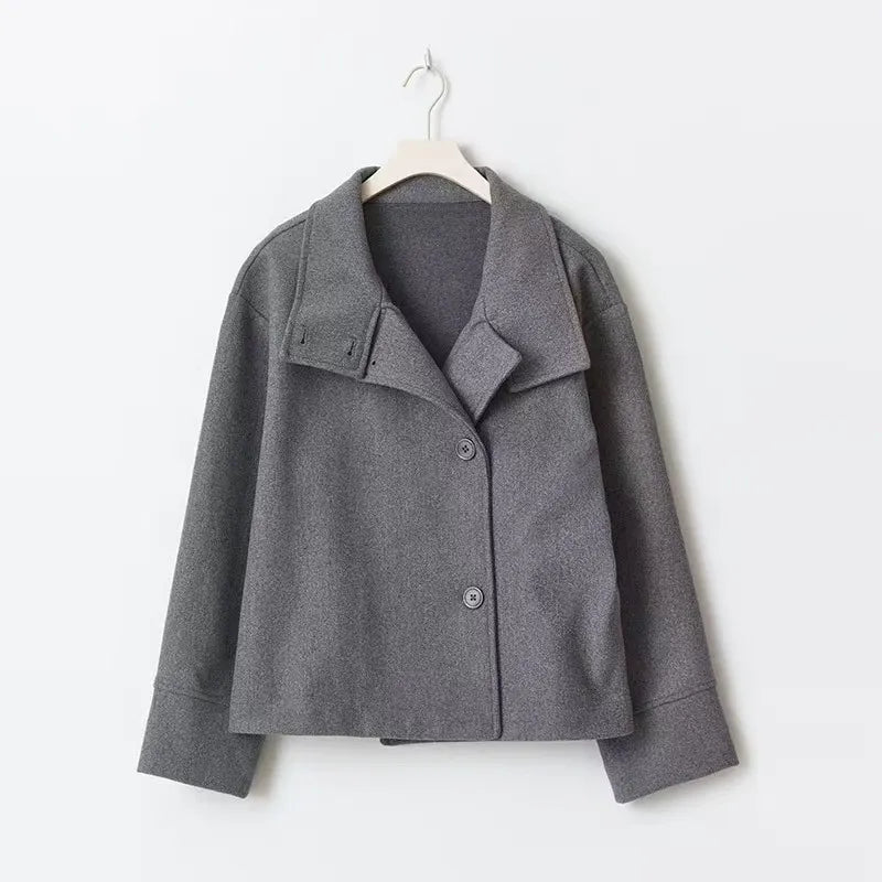 Elegant Short Wool Coat For Women