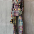 Luxe Multicolor V-neck Suit