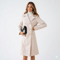 Luxury Double-Breasted Long Coat For Women