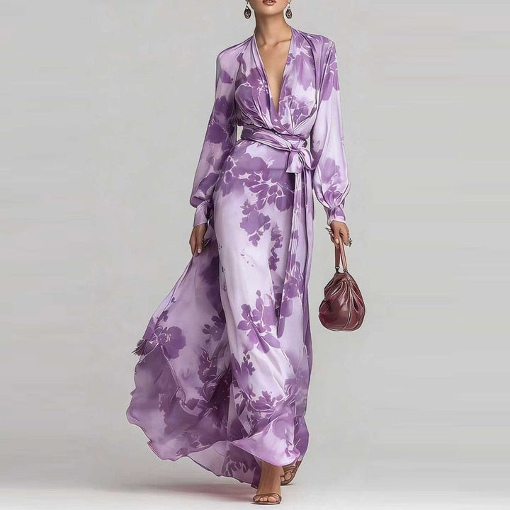 Floral Chiffon Maxi Dress For Women