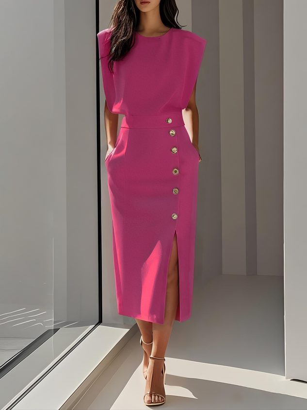 Midi Dress with Side Slit