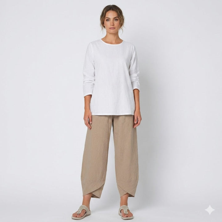 Relaxed Linen Blend Pants For Women