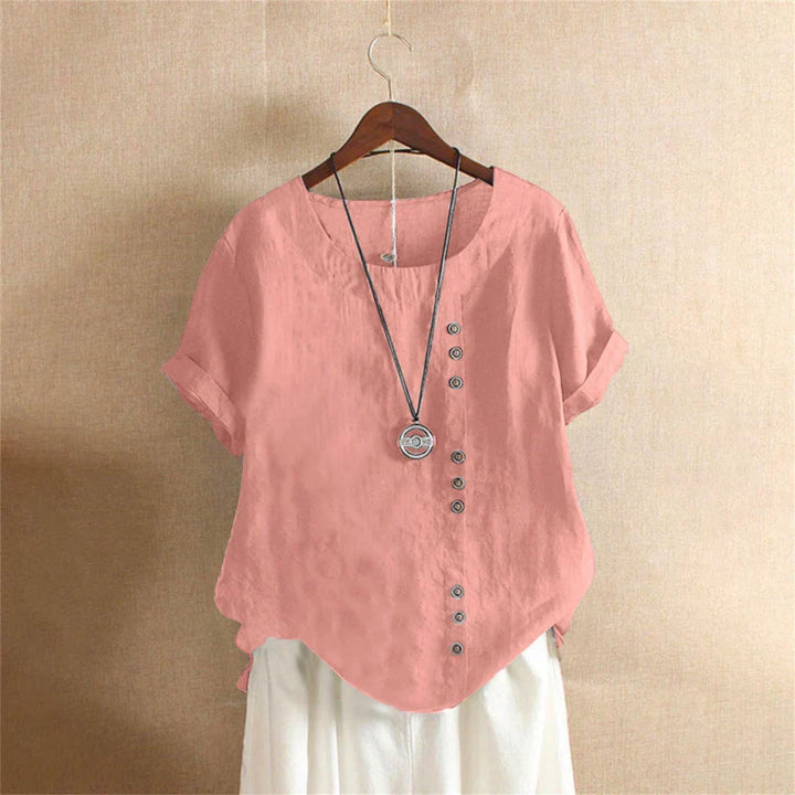Effortless Button Detail Summer Blouse