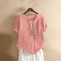Effortless Button Detail Summer Blouse