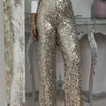 Sequin Straight-Leg Party Pants For Women