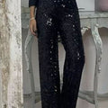Sequin Straight-Leg Party Pants For Women