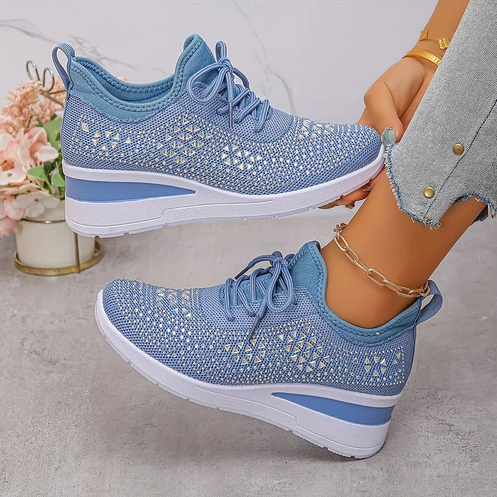 Rhinestone Platform Sneakers For Women