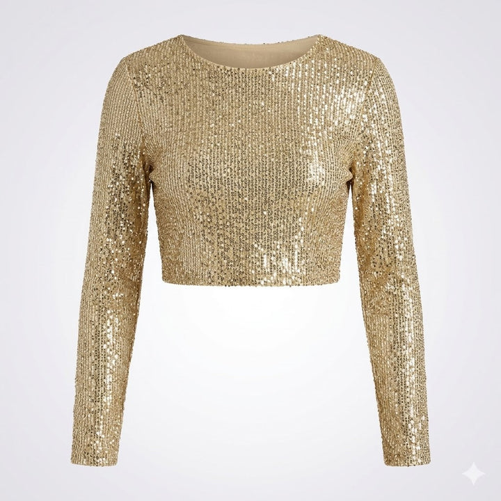 Luxe Sequin Crop Top For Women
