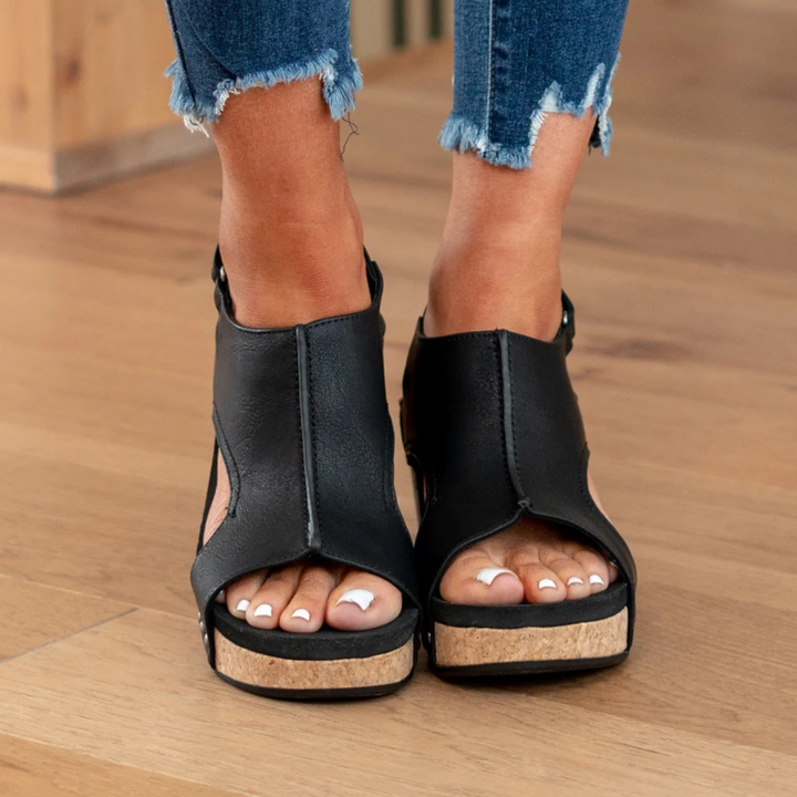 Suede Wedge Sandals