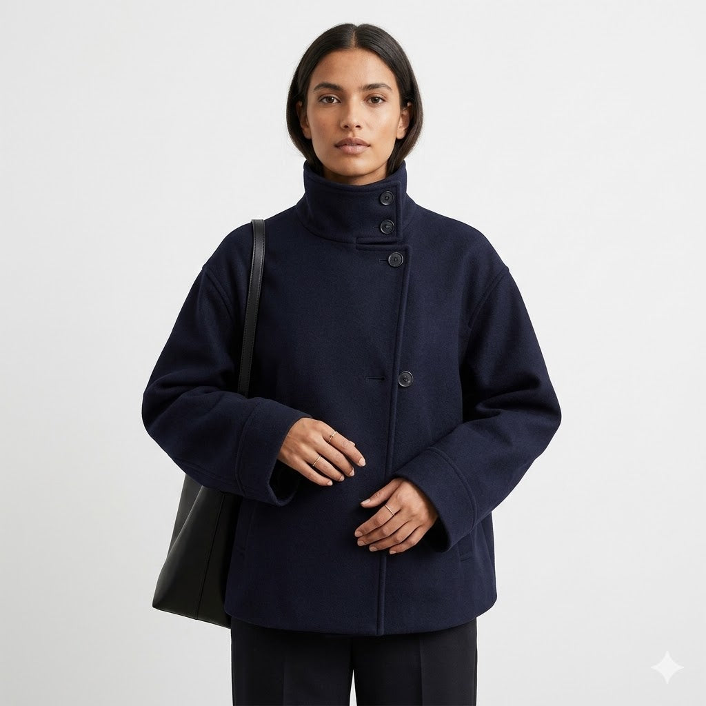 Elegant Short Wool Coat For Women