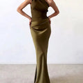 Fall Wedding Guest Pleated Maxi Dress