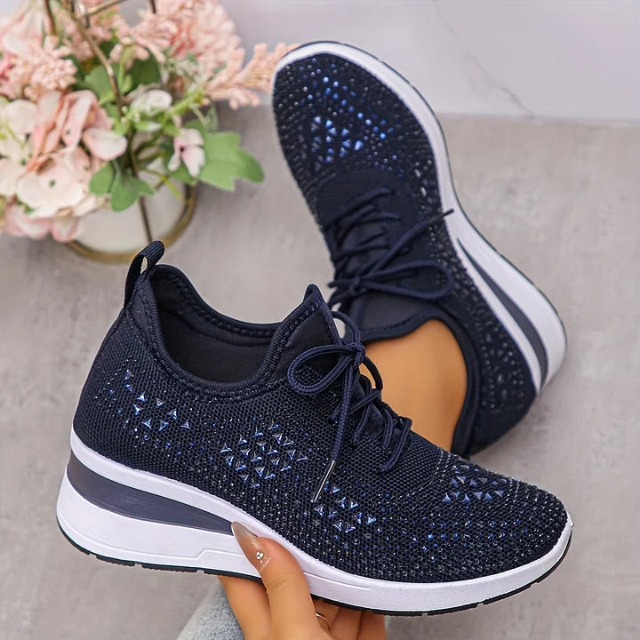 Rhinestone Platform Sneakers For Women