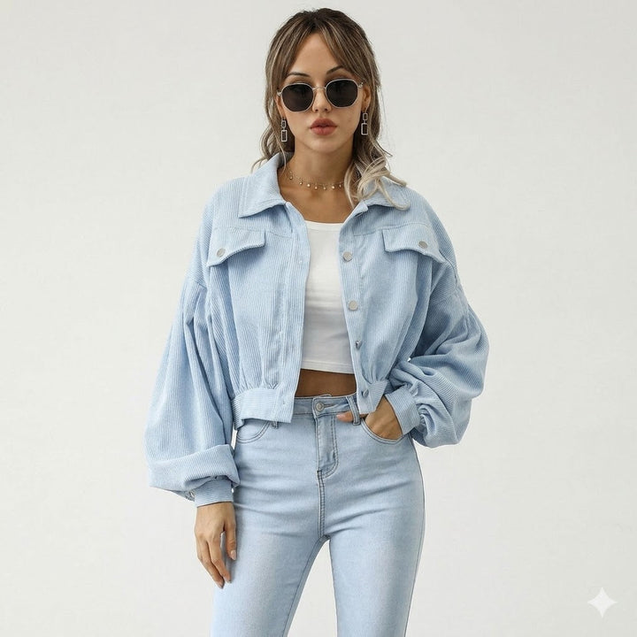 Cropped Corduroy Jacket For Women