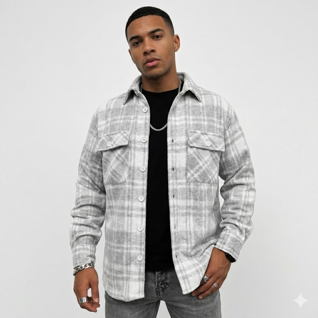 Premium Plaid Overshirt Jacket For Men