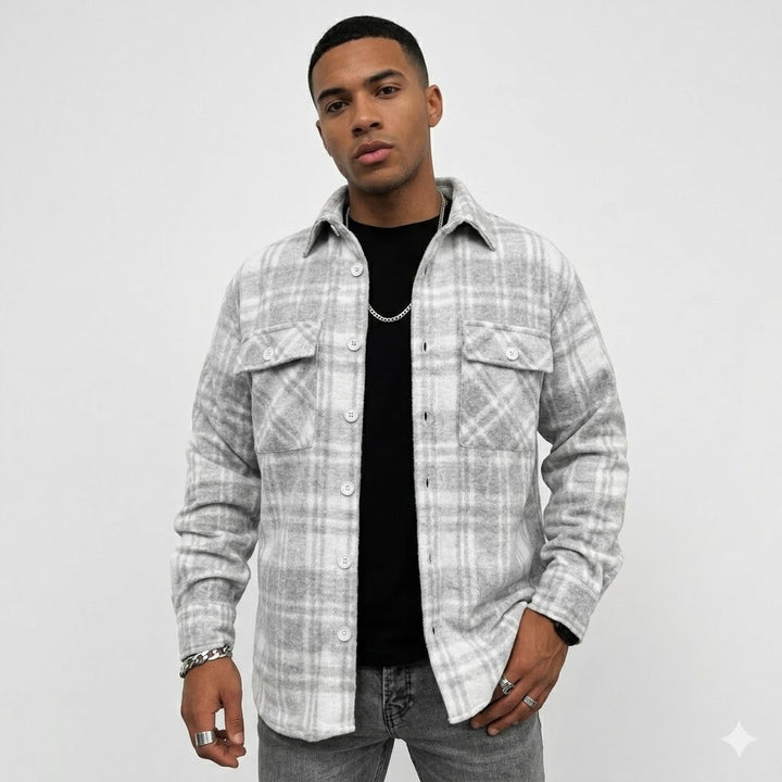 Premium Plaid Overshirt Jacket For Men