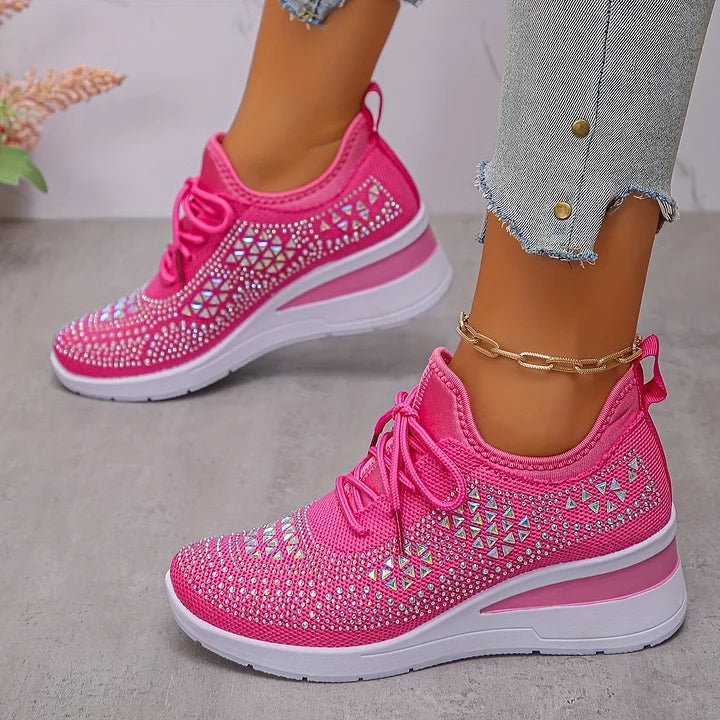 Rhinestone Platform Sneakers For Women