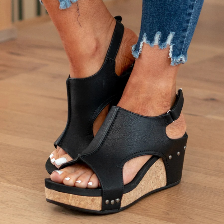 Suede Wedge Sandals
