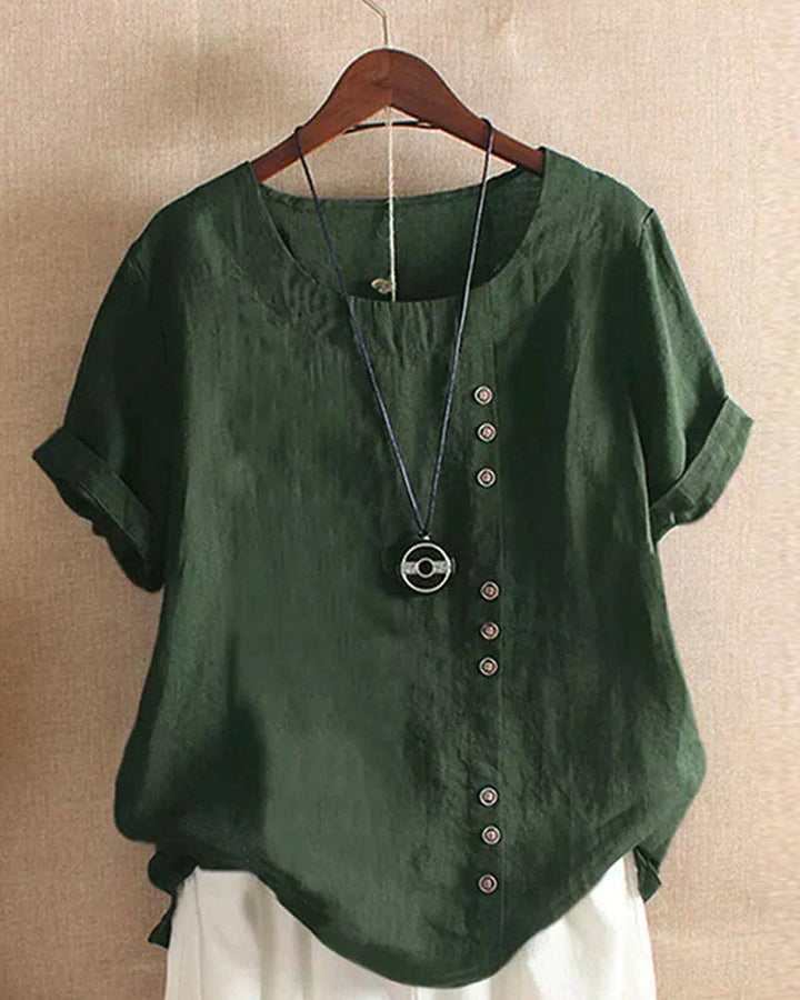 Effortless Button Detail Summer Blouse
