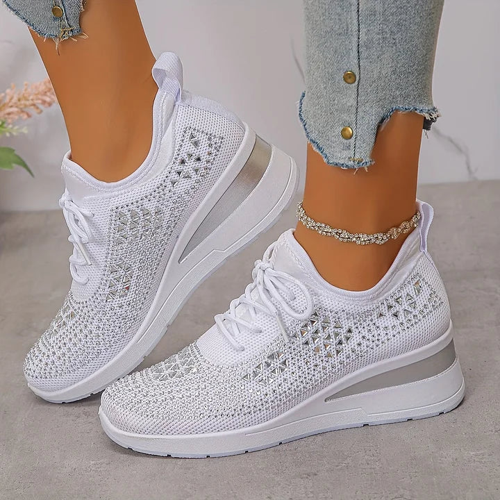 Rhinestone Platform Sneakers For Women