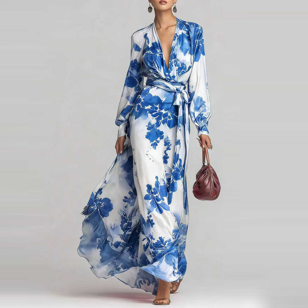 Floral Chiffon Maxi Dress For Women