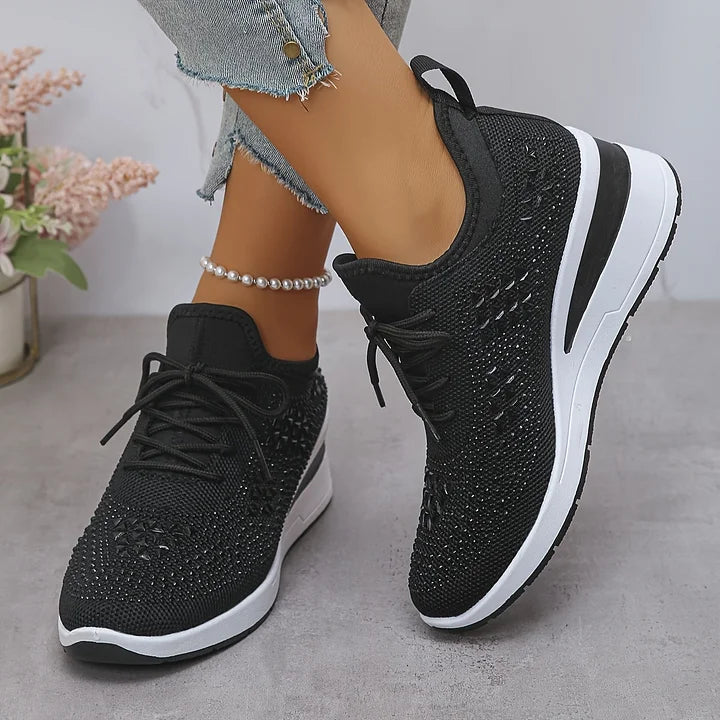 Rhinestone Platform Sneakers For Women