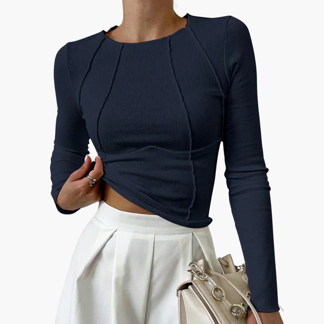 Sculpted Seam Long Sleeve Top
