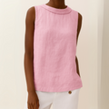 Sleeveless Roll Collar Top