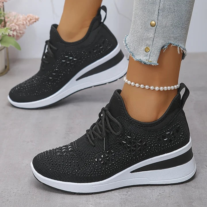 Rhinestone Platform Sneakers For Women