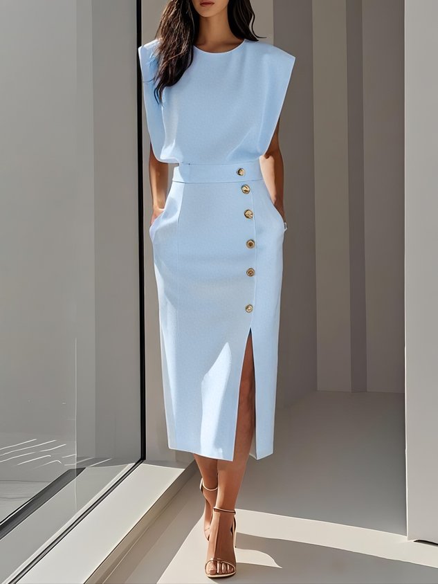 Midi Dress with Side Slit