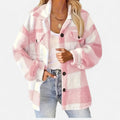 Plush Checkered Sherpa Jacket For Women