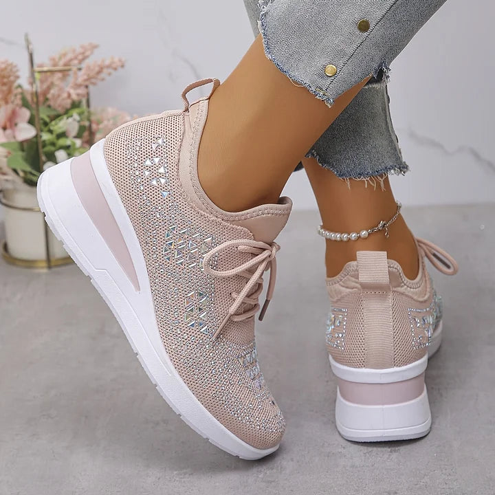 Rhinestone Platform Sneakers For Women