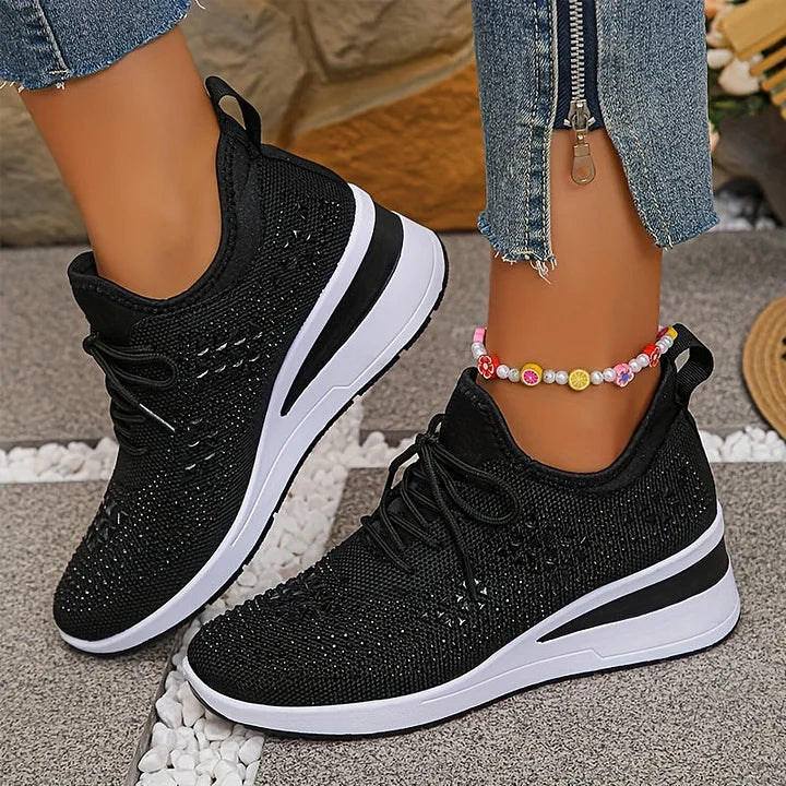 Rhinestone Platform Sneakers For Women