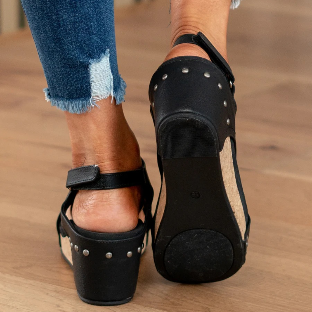 Suede Wedge Sandals