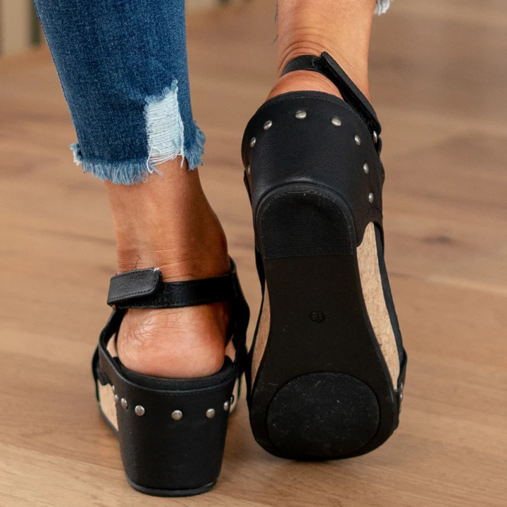 Suede Wedge Sandals