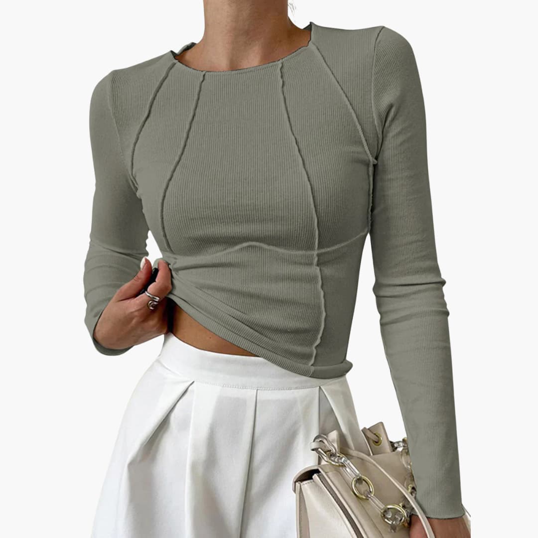 Sculpted Seam Long Sleeve Top