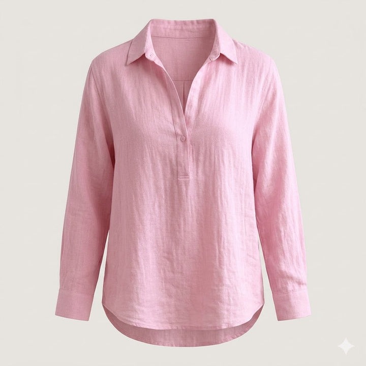 Blush Linen Relaxed Shirt with Effortless Elegance For Women