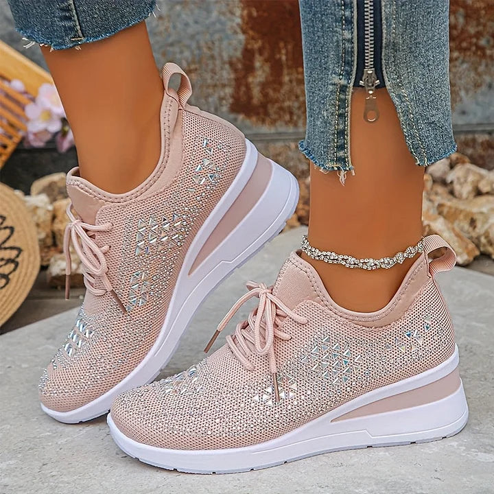 Rhinestone Platform Sneakers For Women