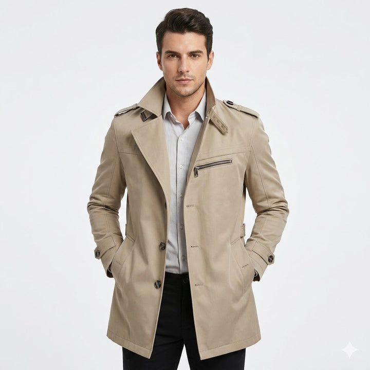 Men's Classic Trench Coat — Lightweight Winter Jacket Australia