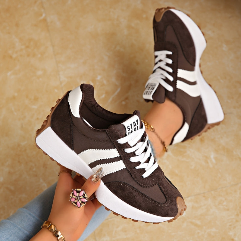 Women's Retro Platform Sneakers Lace Up Chunky Sole