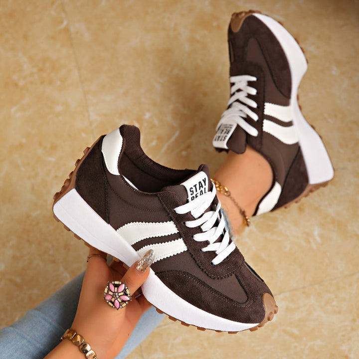 Women's Retro Platform Sneakers Lace Up Chunky Sole