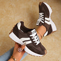 Women's Retro Platform Sneakers Lace Up Chunky Sole