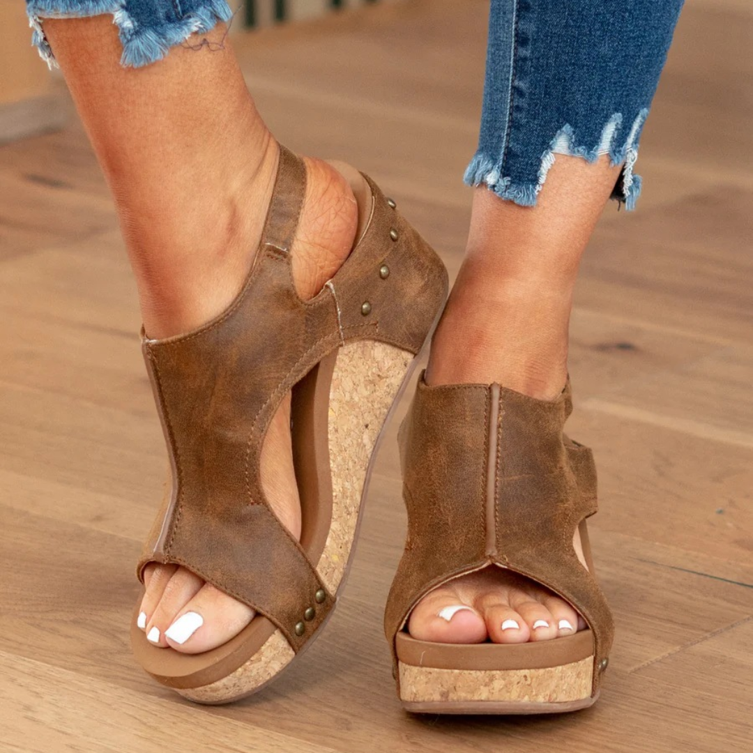 Suede Wedge Sandals