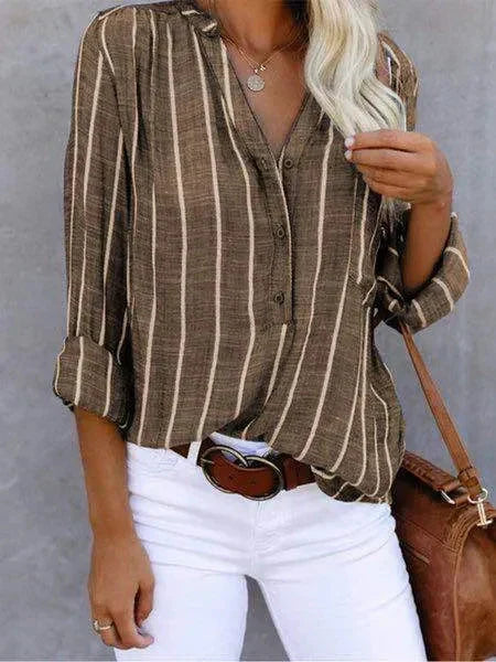 Striped Casual Blouse For Women