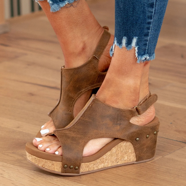 Suede Wedge Sandals
