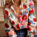 Women's Floral Print Long Sleeve Button-Up Shirt