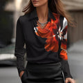 Elegant Shiny Blouse with V-Neck