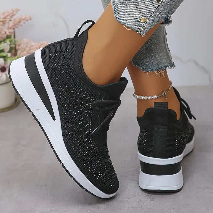Rhinestone Platform Sneakers For Women