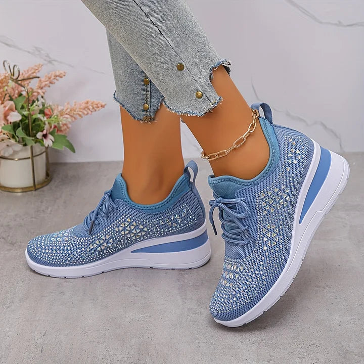 Rhinestone Platform Sneakers For Women
